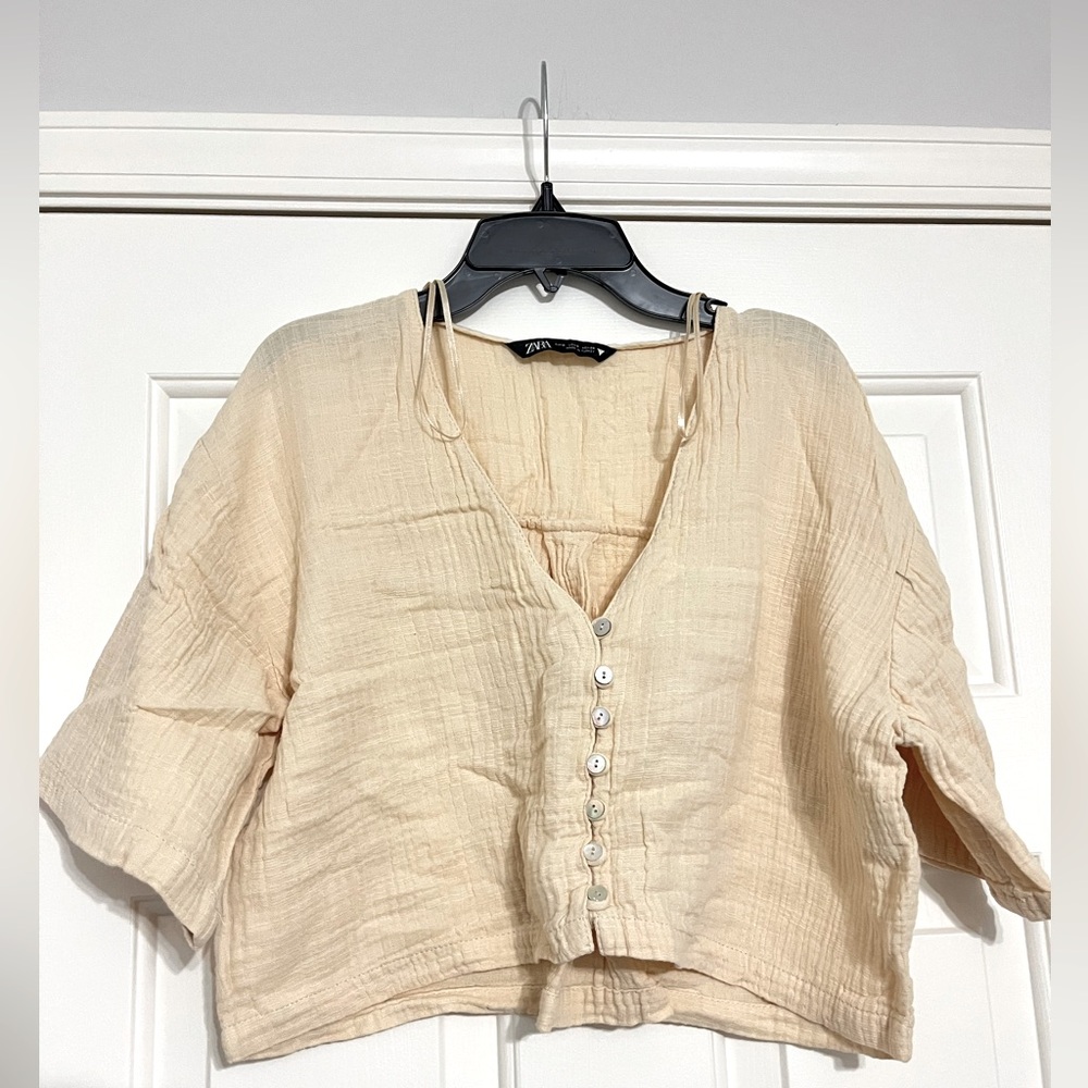NWOT Zara cotton cropped top